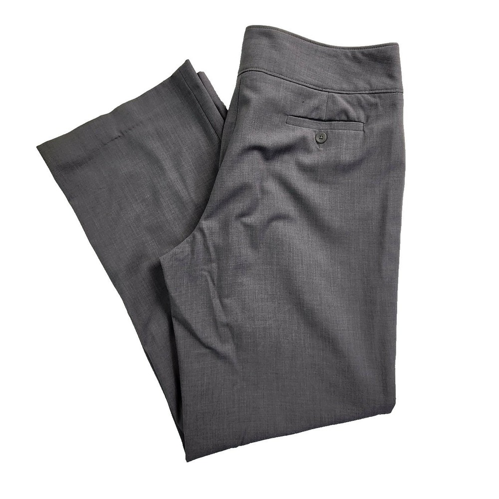 Apt. 9 Pearson Petite Gray Wide Leg Dress Pants Trouser Women 14P Stretch Office